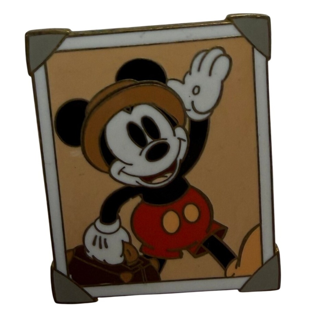 Disney Mickey Mouse Vintage Photo Style Safari Explorer Enamel Trading Pin